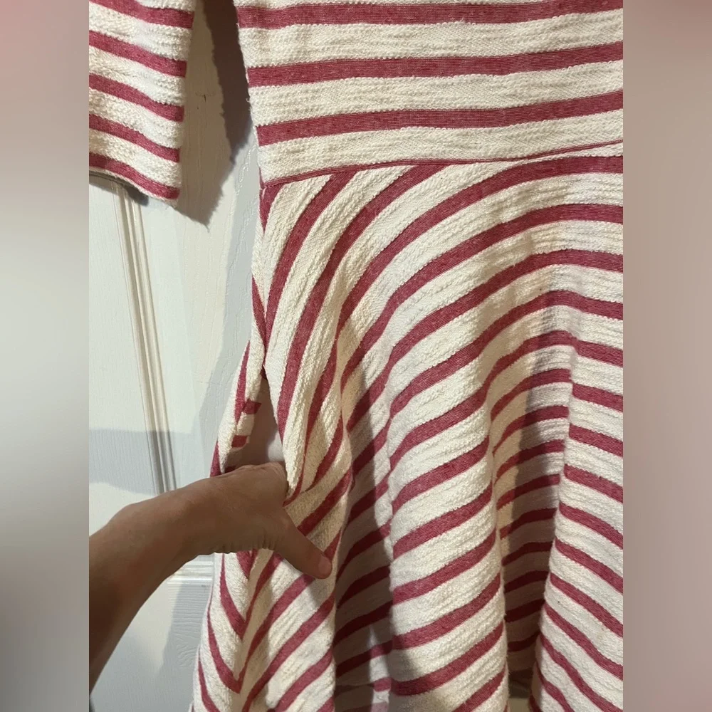 Free People Open Back Fit & Flare Dress With Pockets & Striped Boho Size Small